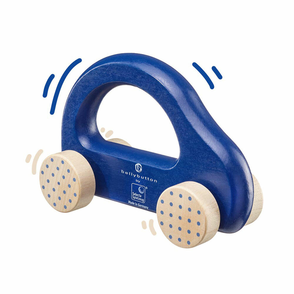 Selecta Spielzeug Kleiner Flitzer Greifling, Auto, Kleinkindspiel, Kleinkindspielzeug, Holz, Blau, 10 cm, 64008