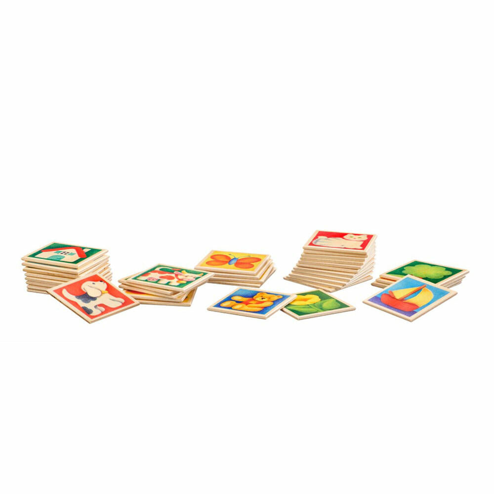 Selecta Spielzeug Memo Kunterbunt, 36-tlg., Memospiel, Kinderspiel, Kinderspielzeug, Holz, 20 cm, 63017