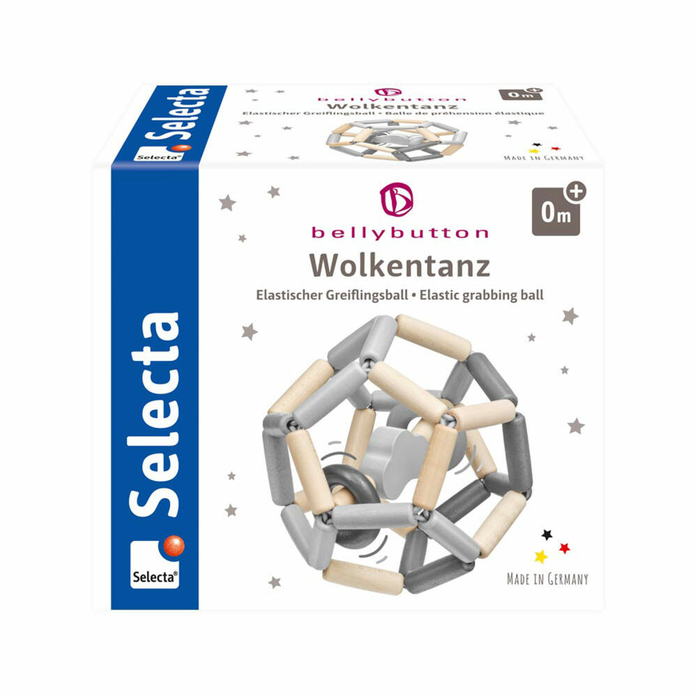 Selecta bellybutton Wolkentanz, Greiflingsball, Greifling, Greifspielzeug, Spielzeug, 11.5 cm, 64028