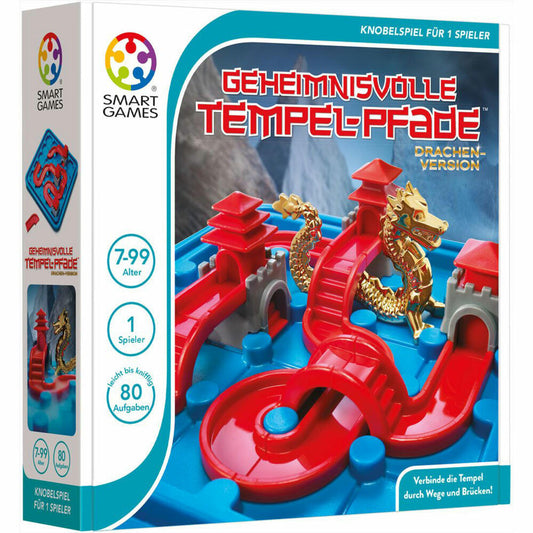 Smart Games Solitärspiel Geheimnisvolle Tempelpfade Drachen Version, Knobelspiel, Kinderspiel, Kinder Spiel, ab 7 Jahren, SG 283 DE