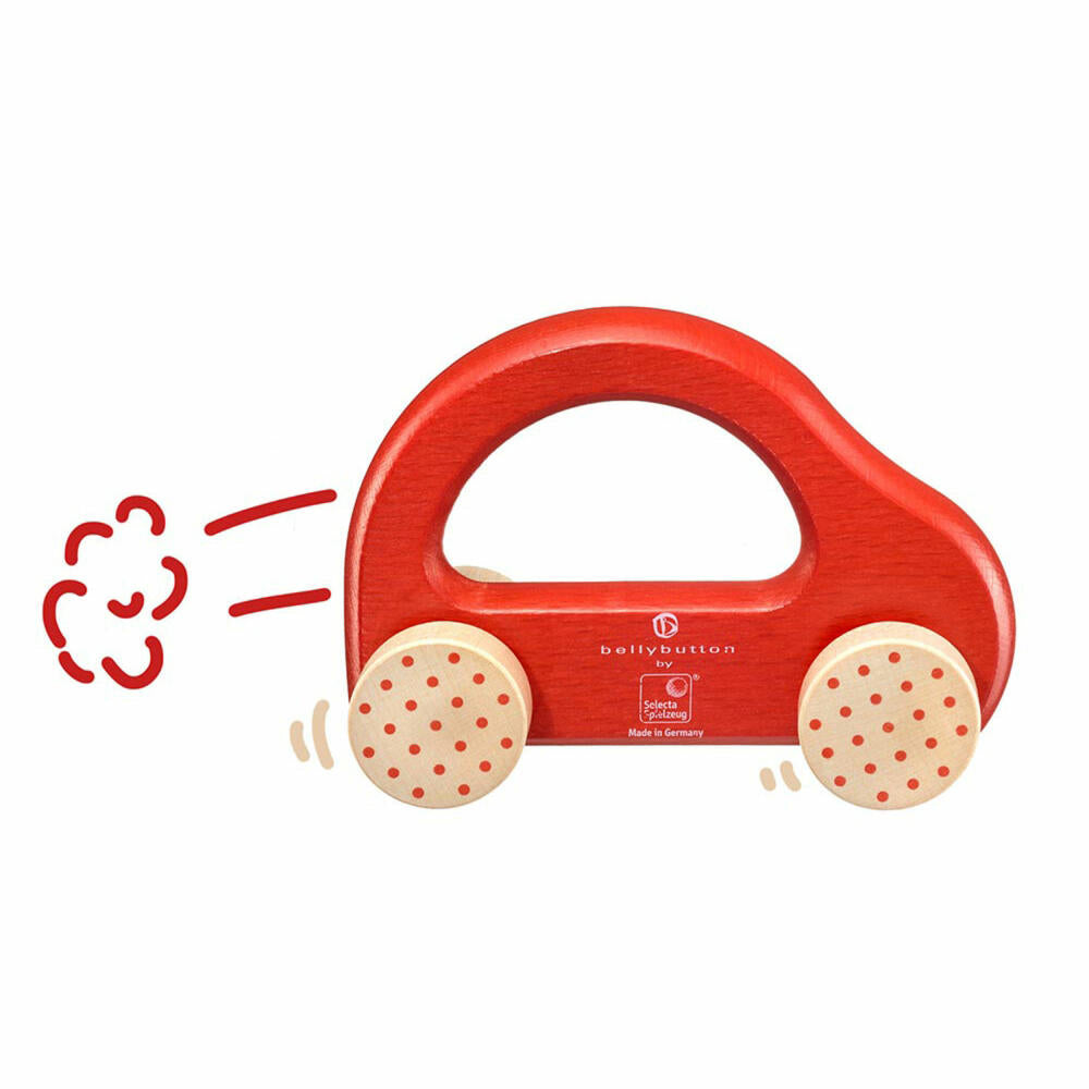 Selecta Spielzeug Kleiner Flitzer Greifling, Auto, Kleinkindspiel, Kleinkindspielzeug, Holz, Rot, 10 cm, 64007