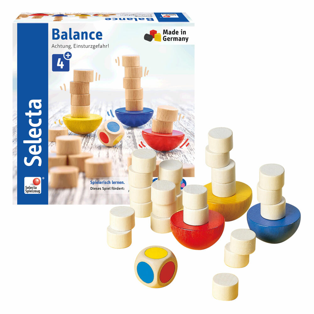 Selecta Spielzeug Balance, Motorik Spiel, Kinderspiel, Kinderspielzeug, Holz, 20 cm, 63001