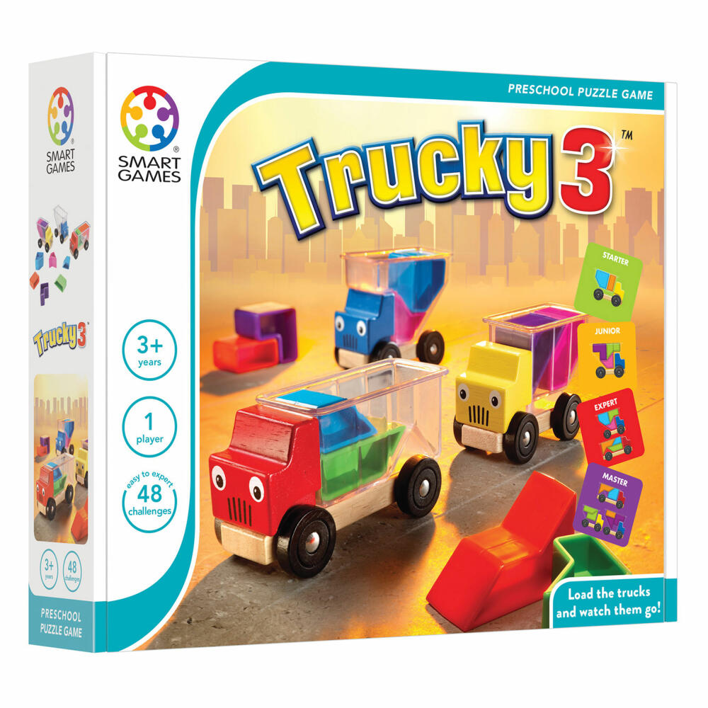 Smart Games Lernspiel Trucky 3, Denkspiel, Kinderspiel, Kinder Spiel, ab 3 Jahren, SG 035