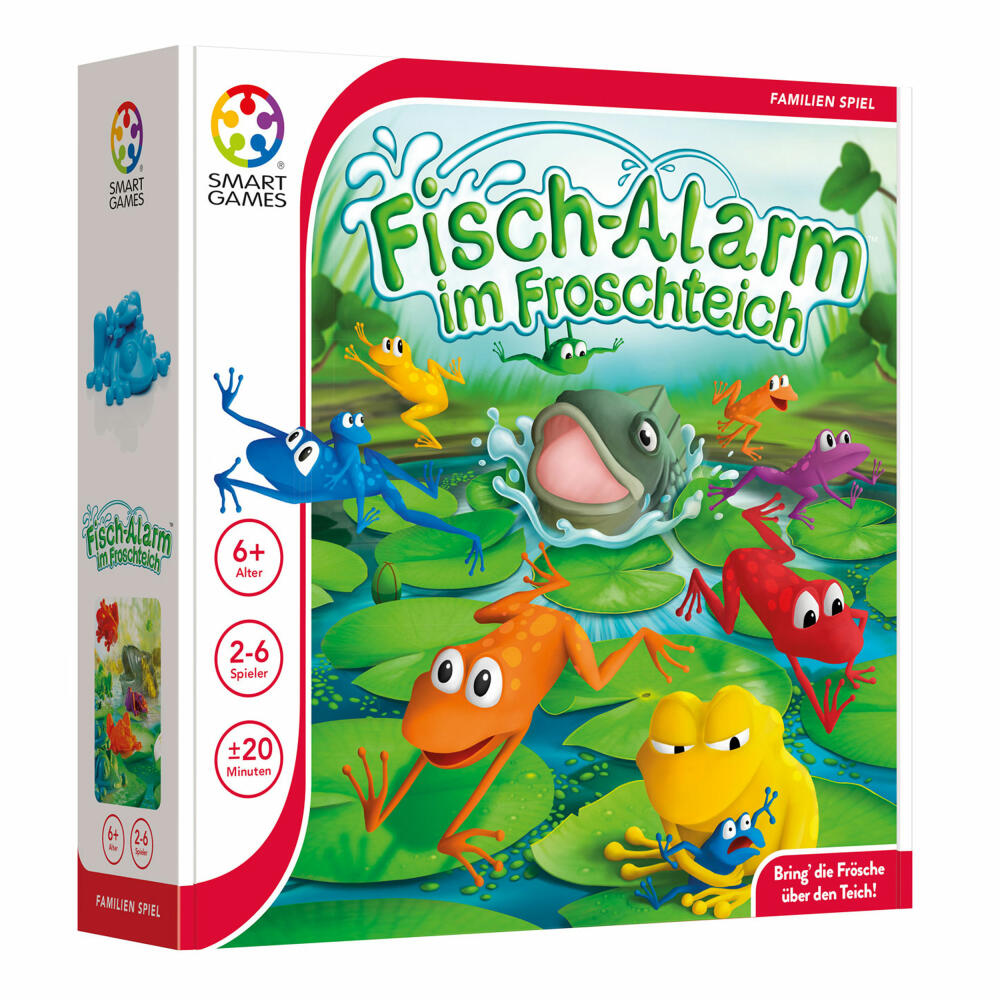 Smart Games Familienspiel Fischalarm im Froschteich, Denkspiel, Kinderspiel, Kinder Spiel, ab 6 Jahren, SGM 501 DE