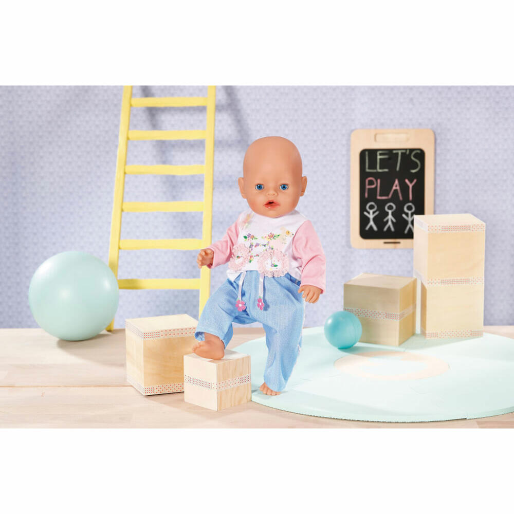 Zapf Creation Dolly Moda Shirt und Hose Fahrrad , Puppenkleidung, Kleidung Puppe, 43 cm, 871430
