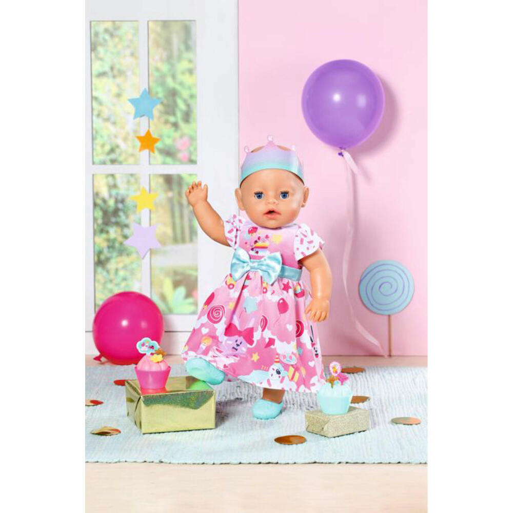 Zapf Creation BABY born Deluxe Geburtstag, Kleid, Puppenkleidung, Puppen Kleidung, 43 cm, 834152