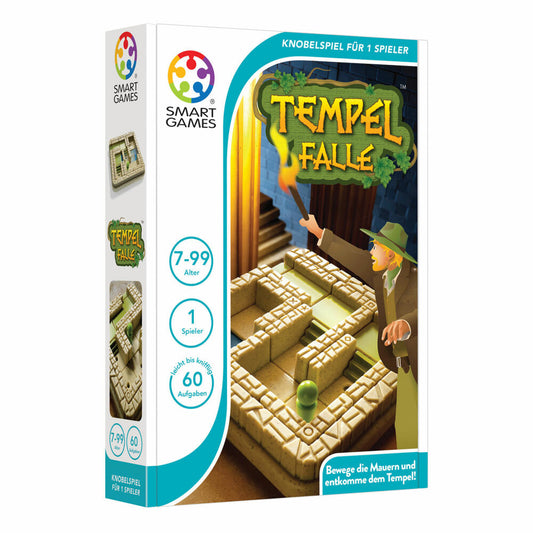 Smart Games Logikspiel Tempel-Falle, Labyrinth, Kinderspiel, Kinder Spiel, ab 7 Jahren, SG 437 DE