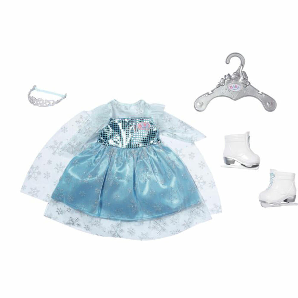 Zapf Creation BABY born Eisprinzessin Set, Kleid, Puppenkleidung, Puppen Kleidung, 43 cm, 832257