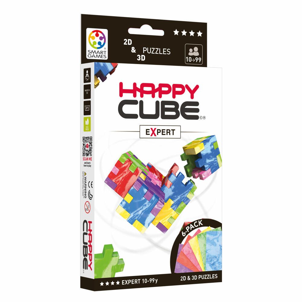 Happy Cube Logikpuzzle Expert, 6 Wüfelpuzzles, Denkspiel, Spielzeug, ab 10 Jahren, SGHC 304