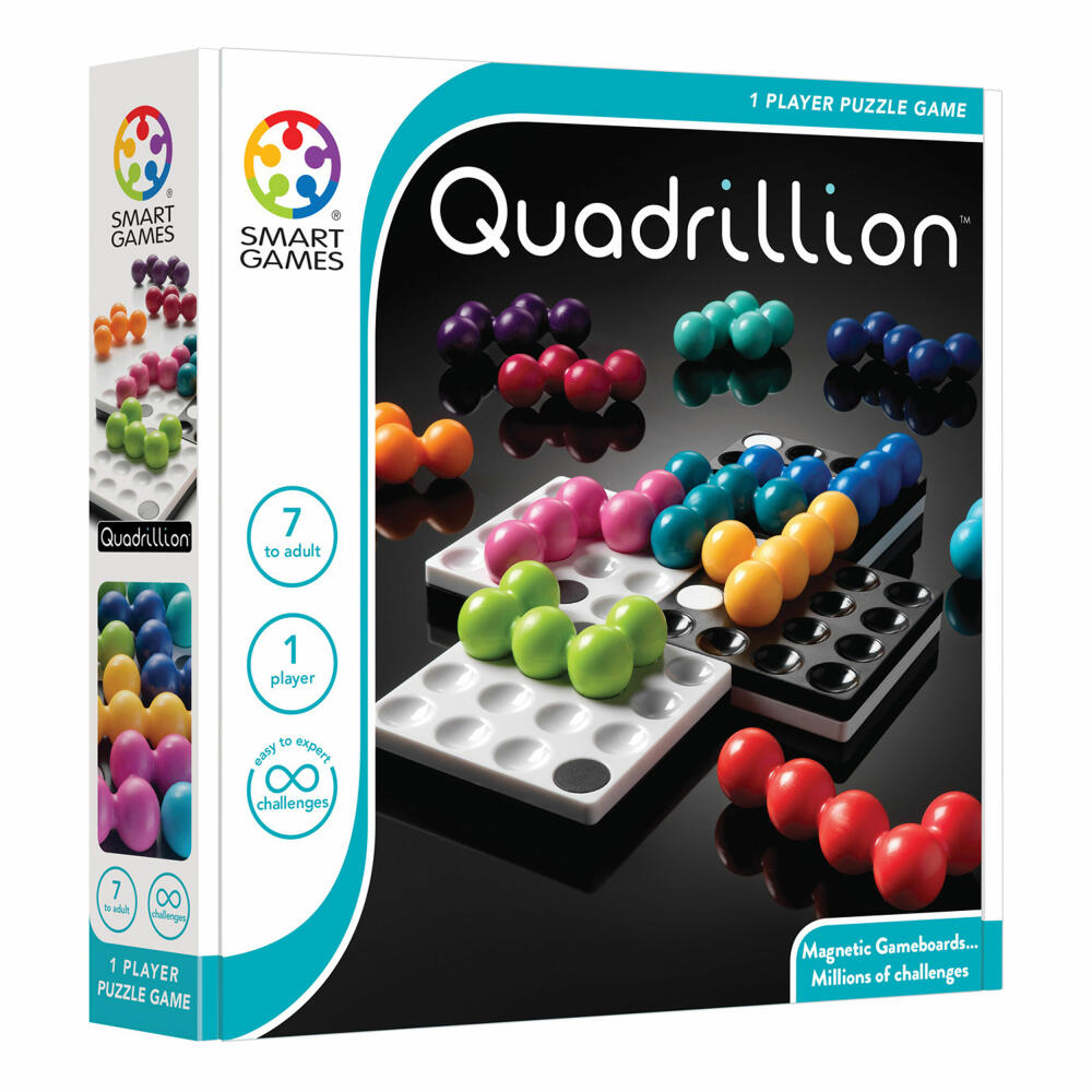 Smart Games Solitärspiel Quadrillion, Knobelspiel, Kinderspiel, Kinder Spiel, ab 7 Jahren, SG 540