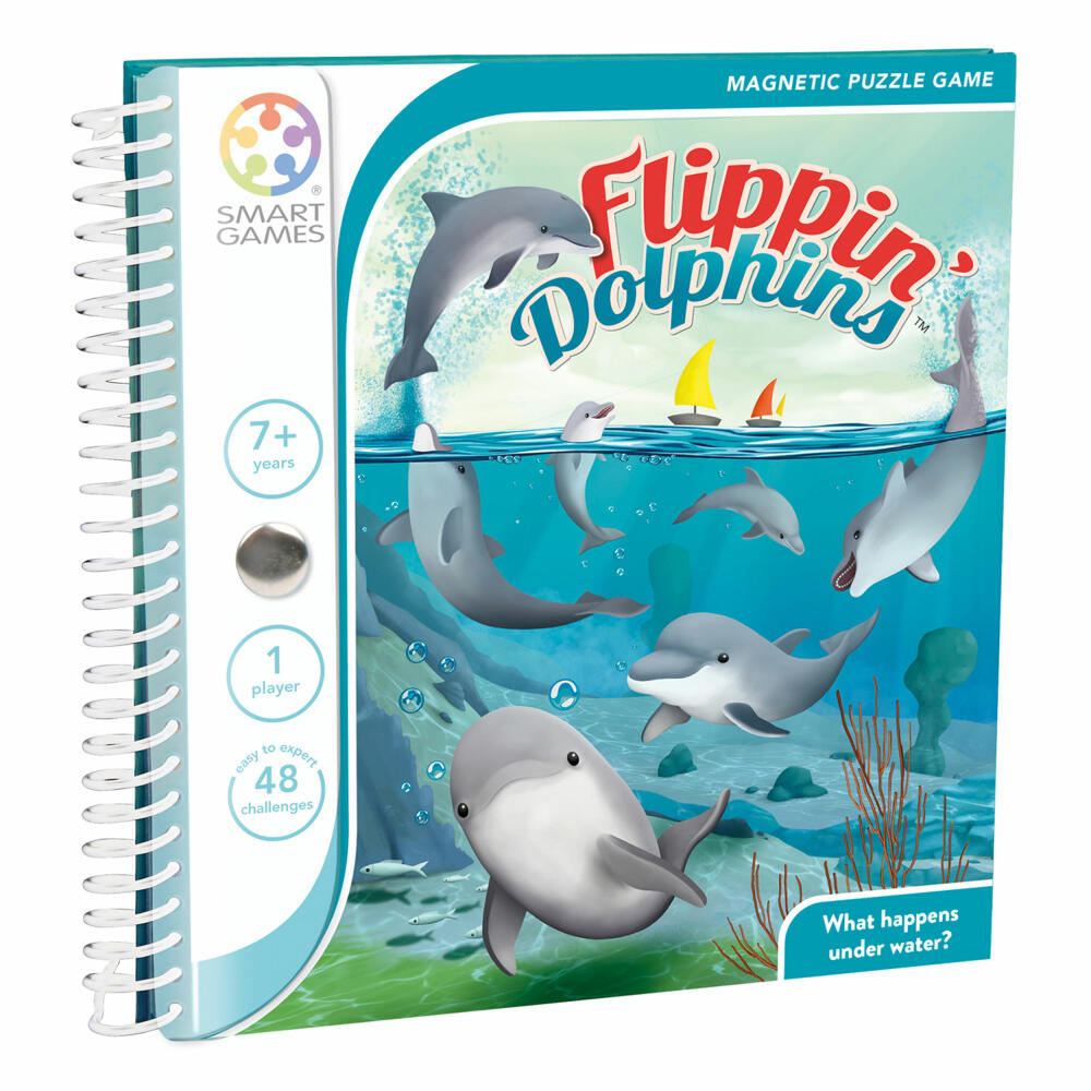 Smart Games Magnetische Reisespiele Flippin Dolphins, Reisespiel, Kinderspiel, Kinder Spiel, ab 7 Jahren, SGT 310-8