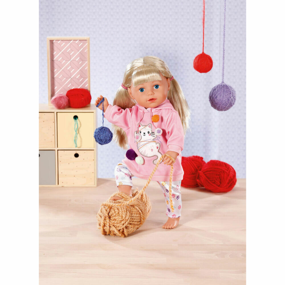 Zapf Creation Dolly Moda Pulli und Leggings Kätzchen, Puppenkleidung, Kleidung Puppe, 43 cm, 871423