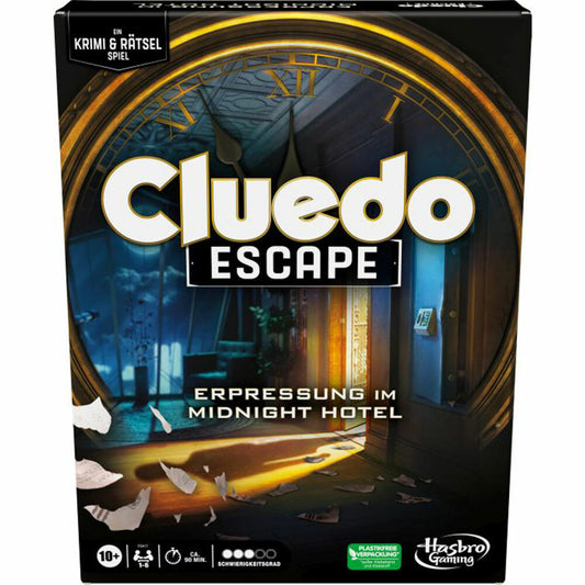 Hasbro Cluedo Escape Erpressung im Midnight Hotel, Krimispiel, Rätselspiel, Escape Room Spiel, ab 10 Jahren, F6417100