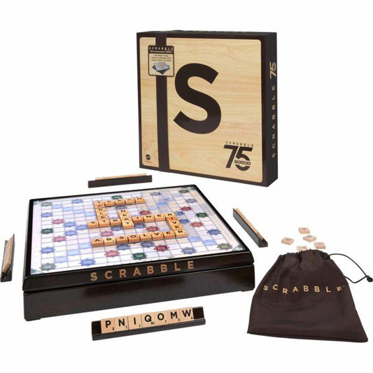 Mattel Scrabble 75. Jubiläum, Sonderedition, Gesellschaftsspiel, Brettspiel, ab 10 Jahren, HPK86