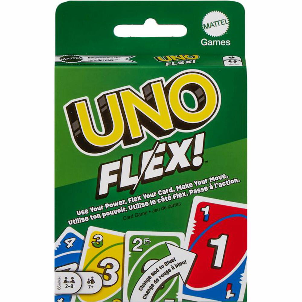 Mattel UNO Flex, Kartenspiel, Gesellschaftsspiel, Familienspiel, ab 7 Jahre, HMY99