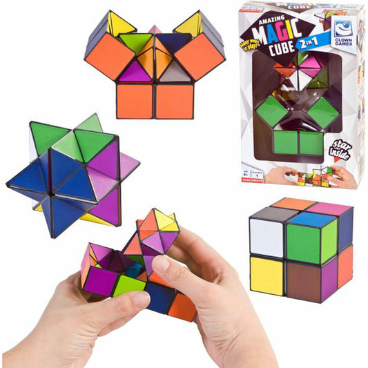 Clown Magic Cube 2-in-1, Denkspiel, Zauberwürfel, Kinderspiel, Knobelspiel, ab 5 Jahre, 2000045