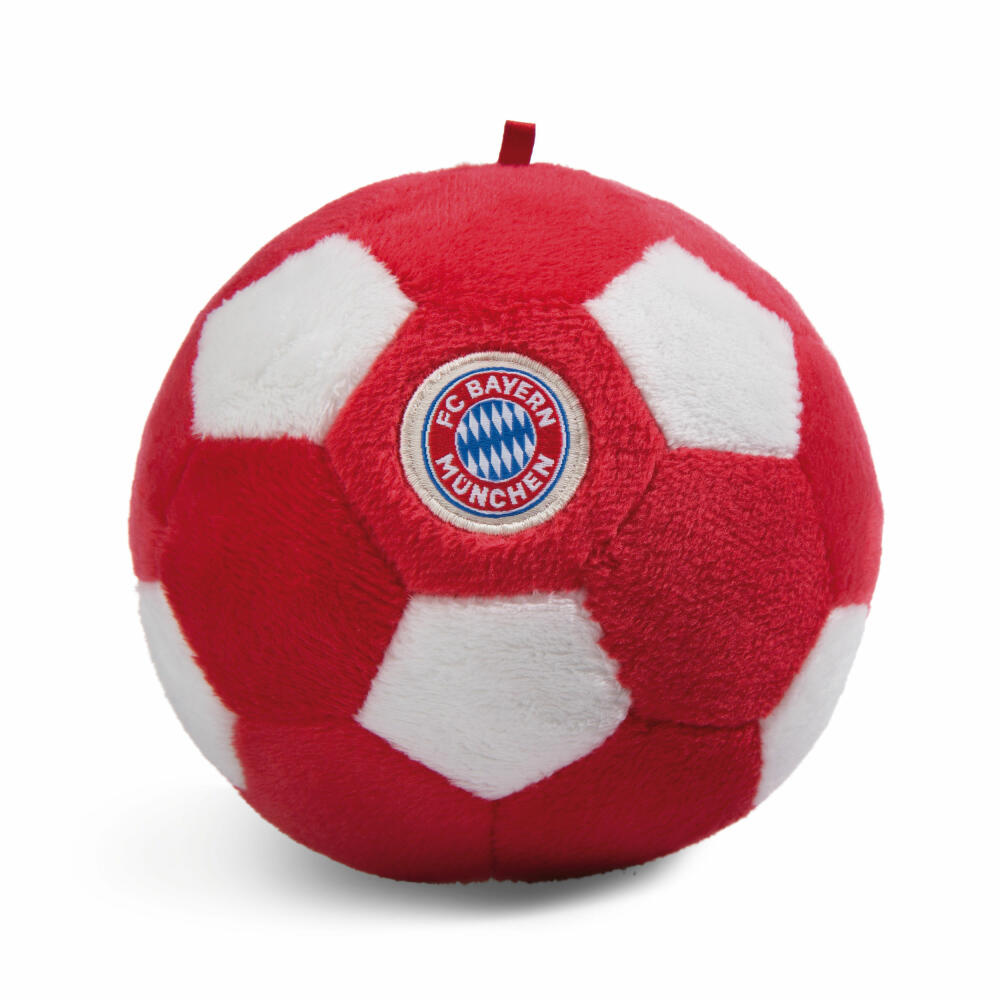 NICI FC Bayern München Bär Berni Plüschball mit Glocke, Stoffball, Kuschelball, Baby Spielzeug, 49087