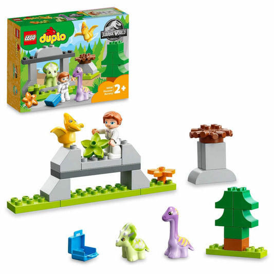 LEGO Duplo Jurassic World Dinosaurier Kindergarten, 27-tlg., Bauset, Konstruktionsset, Bausteine, Spielzeug, ab 2 Jahre, 10938