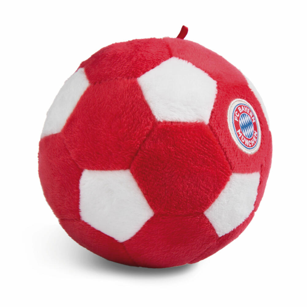 NICI FC Bayern München Bär Berni Plüschball mit Glocke, Stoffball, Kuschelball, Baby Spielzeug, 49087