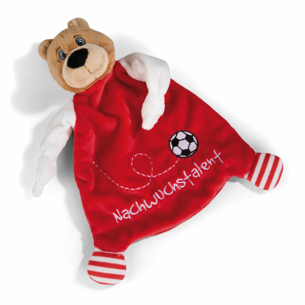 NICI FC Bayern München Bär Berni Schmusetuch, Schnuffeltuch, Kuscheltuch, 25 x 25 cm, 49084