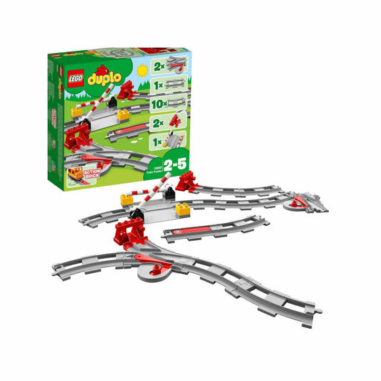 LEGO Duplo Eisenbahn-Schienen, 23-tlg., Zubehör-Set, Bauset, Bausteine, Spielzeug, ab 2 Jahre, 10882