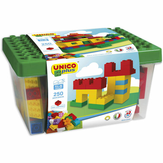Androni Unico Plus Bausteine, 250 Teile, Konstruktionsbausteine, Spielzeug, ab 18 Monaten, 8525-0000