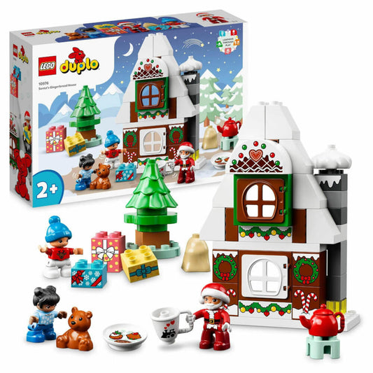 LEGO Duplo Lebkuchenhaus mit Weihnachtsmann, 50-tlg., Bauset, Bausteine, Spielzeug, ab 2 Jahre, 10976