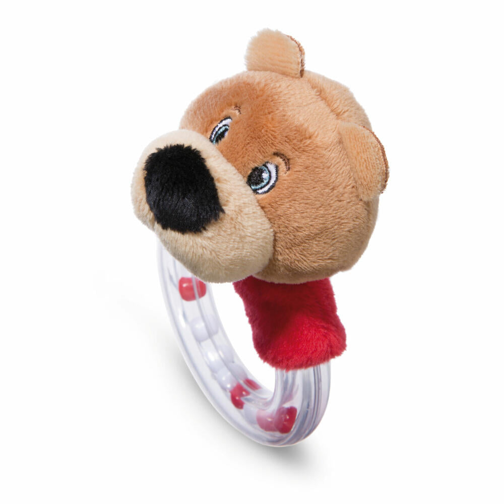 NICI FC Bayern München Bär Berni Rasselring, Rassel, Greifling, Babyspielzeug, Baby Spielzeug, 12 cm, 49085