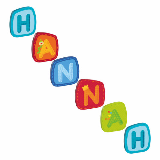 HABA Holzbuchstaben, Name Hannah, Buchstaben, Türschild, Wand, Dekoration, Kinderzimmer, Kind, Baby