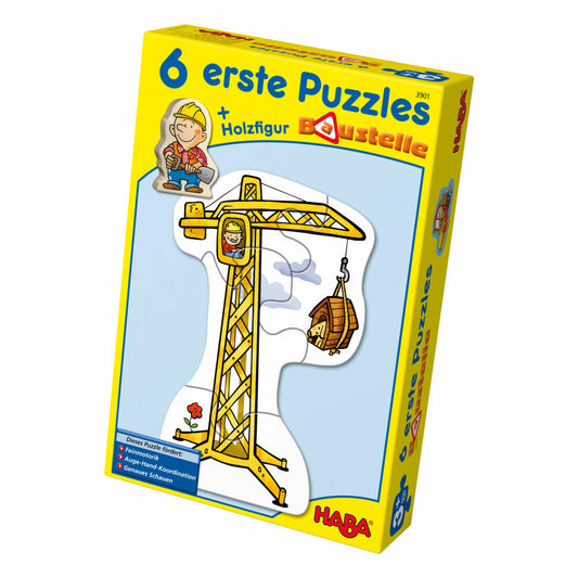 HABA Erstes Puzzle Baustelle, 13-tlg., Lern-Spielzeug, Kinderpuzzles, Spiele, 3901