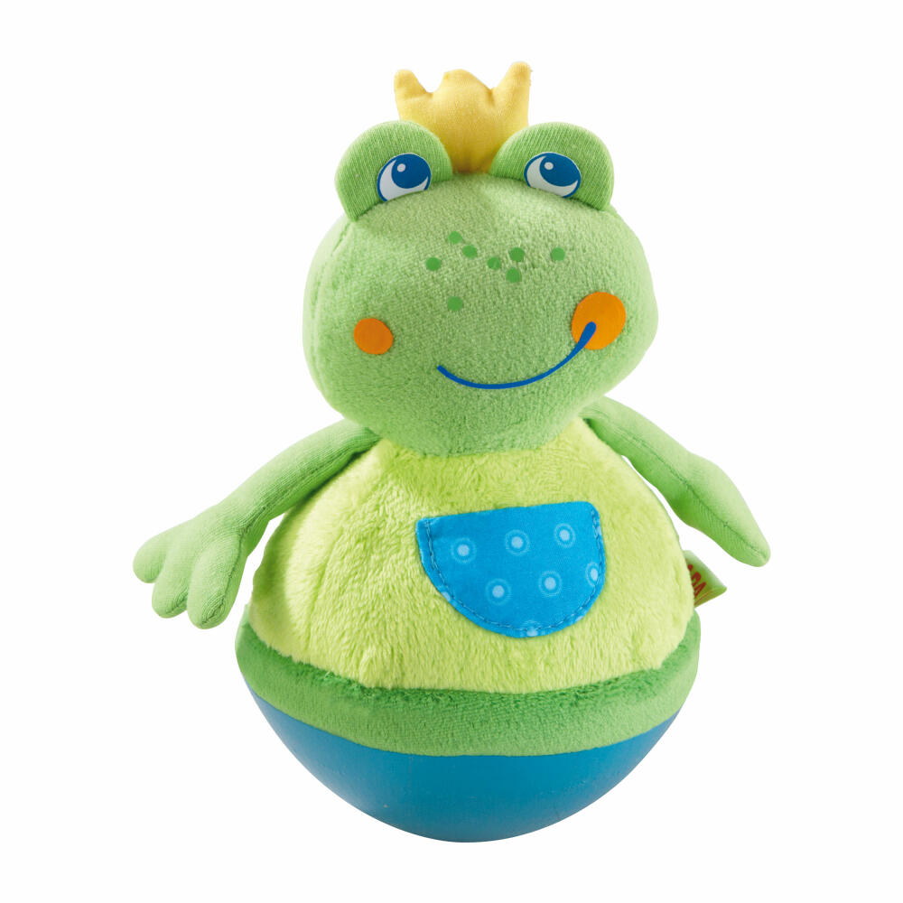 HABA Stehauffigur Frosch, Stoffspielzeug, Stofffigur, Wackelfigur, Spielzeug, 5859