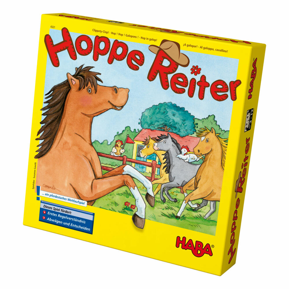 HABA Hoppe Reiter, Würfelspiel, Taktikspiel, Kinderspiel, Spiele, Spielzeug, 4321