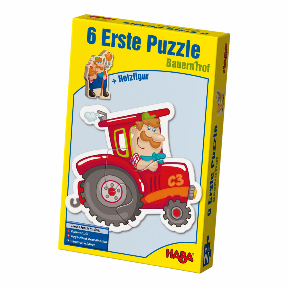 HABA Erstes Puzzle Bauernhof, 13-tlg., Lern-Spielzeug, Kinderpuzzles, Spiele, 3900