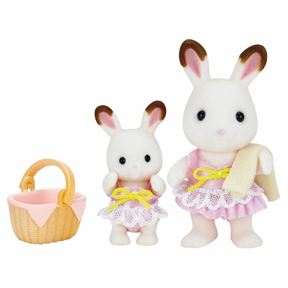 Sylvanian Families Mädchenbadeset Schokoladenhasen, Luna, Rosi, Badeoutfit, Baden, Urlaub, 5233