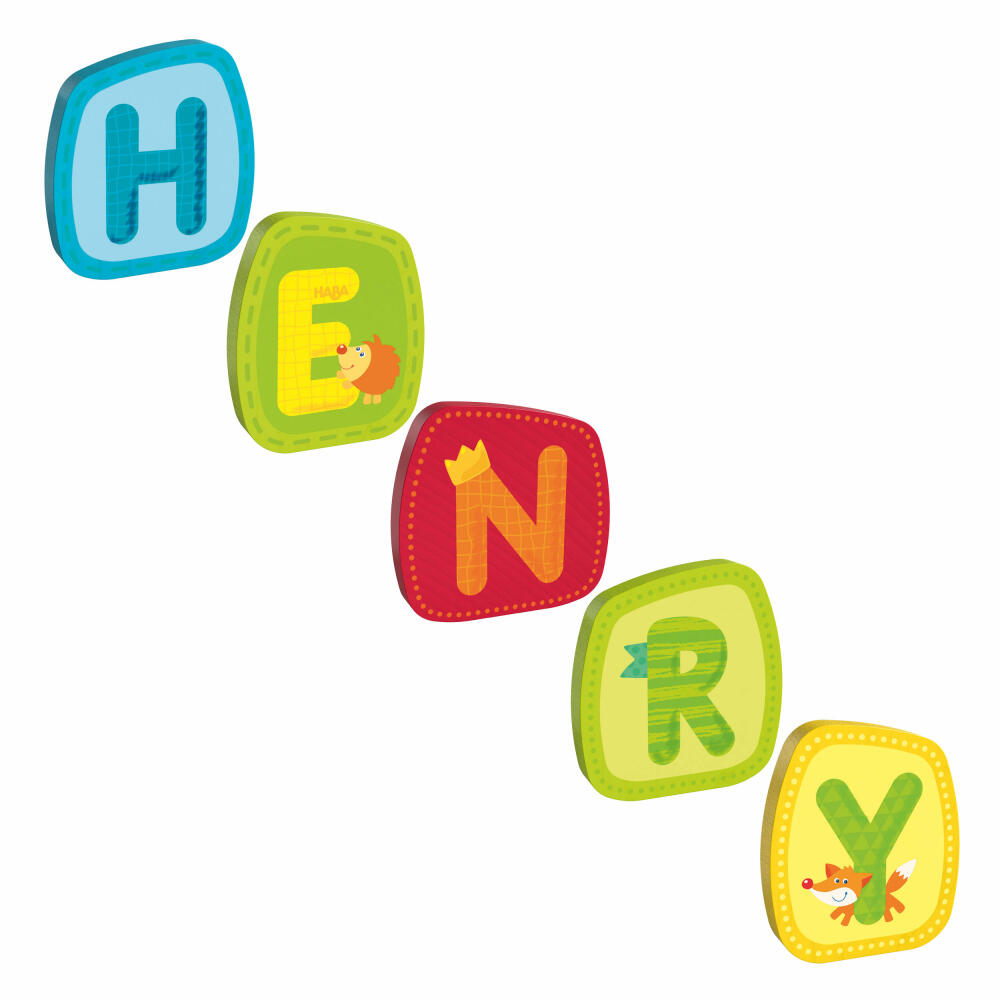 HABA Holzbuchstaben, Name Henry, Buchstaben, Türschild, Wand, Dekoration, Kinderzimmer, Kind, Baby
