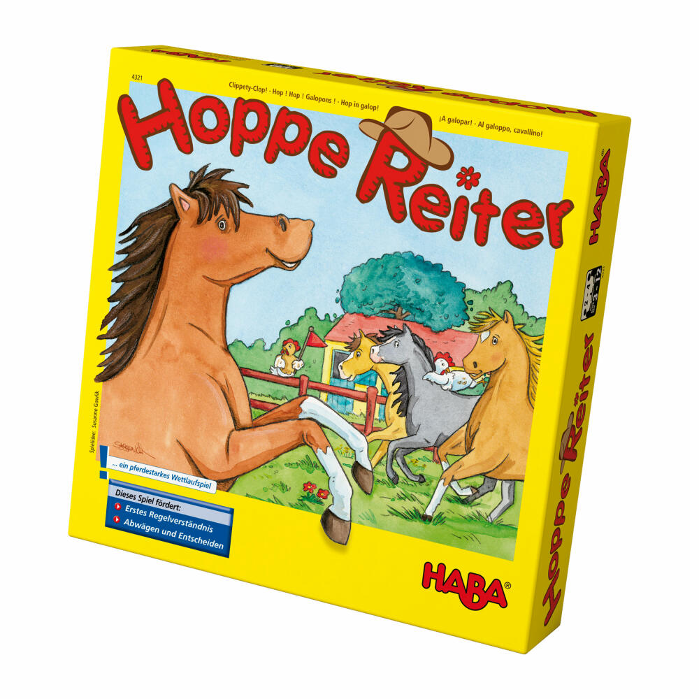 HABA Hoppe Reiter, Würfelspiel, Taktikspiel, Kinderspiel, Spiele, Spielzeug, 4321