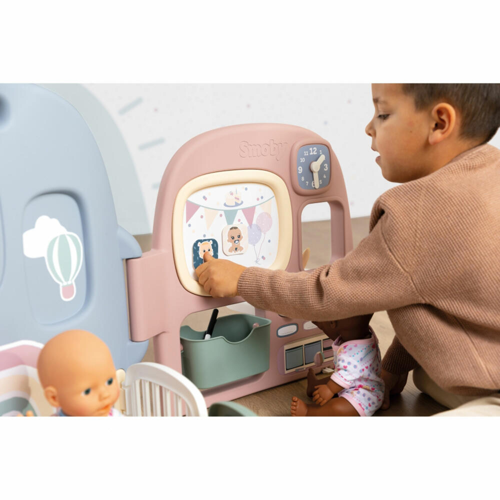 Smoby Baby Care Puppen-Kita, Puppen Spielwelt, Kinderkrippe, Spielzeug, Kinder, 7600240307
