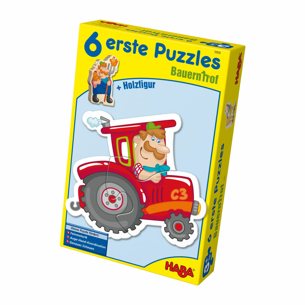 HABA Erstes Puzzle Bauernhof, 13-tlg., Lern-Spielzeug, Kinderpuzzles, Spiele, 3900