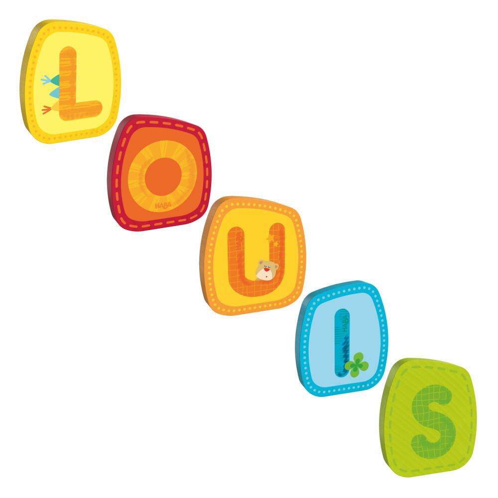 HABA Holzbuchstaben, Name Louis, Buchstaben, Türschild, Wand, Dekoration, Kinderzimmer, Kind, Baby