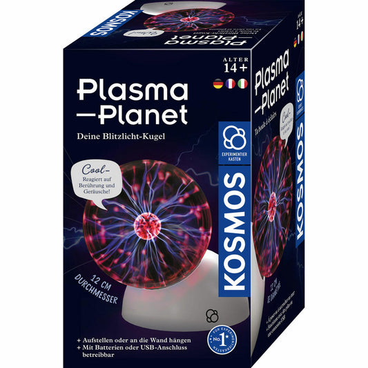 KOSMOS Plasma Planet, Experimentierkasten, Blitzlicht-Kugel, Experimente, ab 14 Jahren, 676896