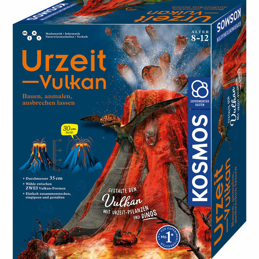 KOSMOS Urzeit-Vulkan, Experimentierkasten, Vulkanausbruch, Baukasten, Basteln, ab 8 Jahren, 637286