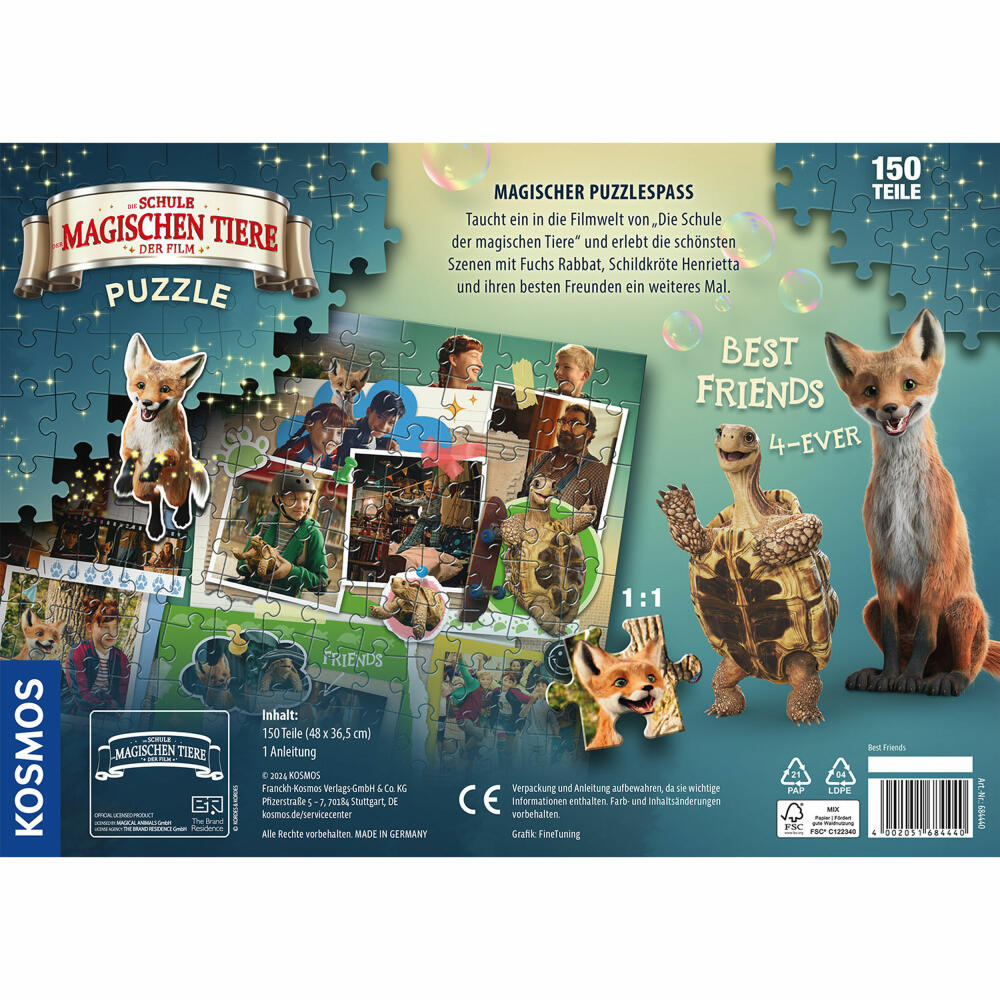 KOSMOS Puzzle zum Film Die Schule der magische Tiere, 150 Teile, Kinderpuzzle, Kinder, ab 7 Jahren, 684440