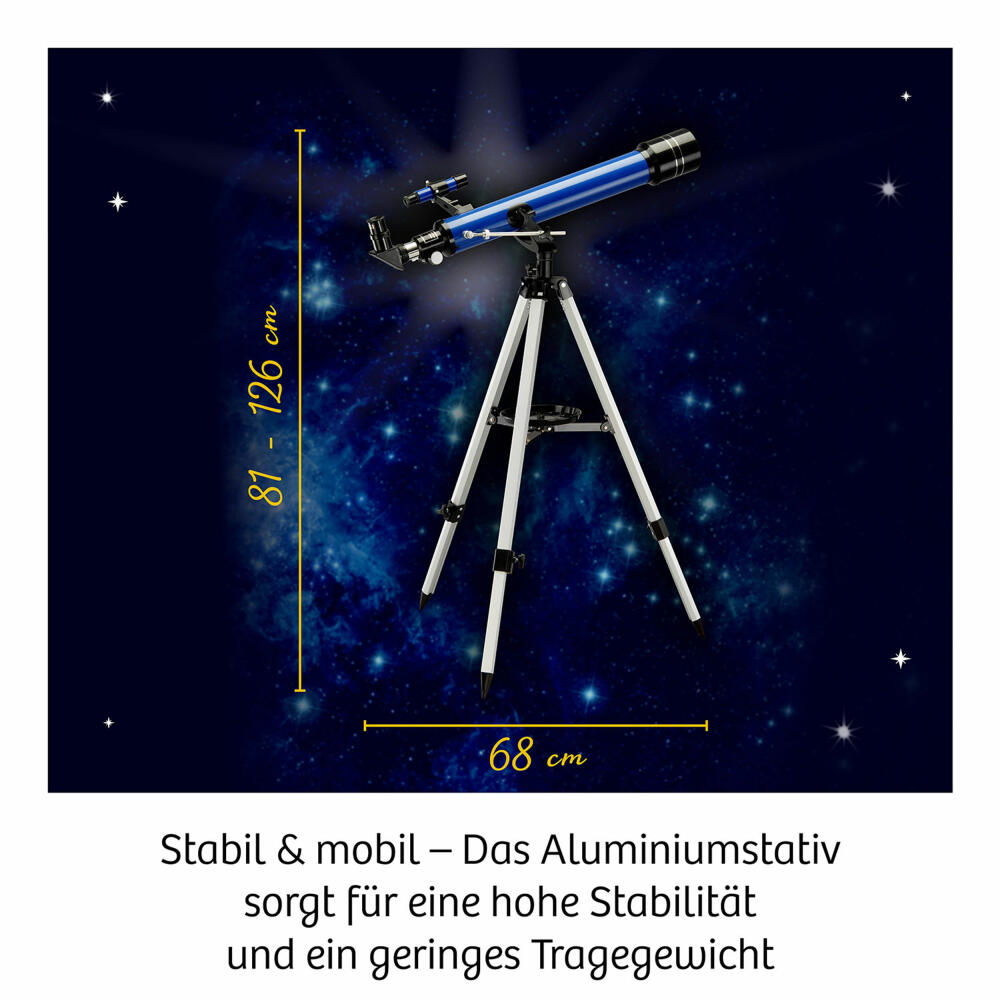 KOSMOS Astro Teleskop, Refraktor-Teleskop, Sucherfernrohr, Kinder, Sternbeobachtung, 675158