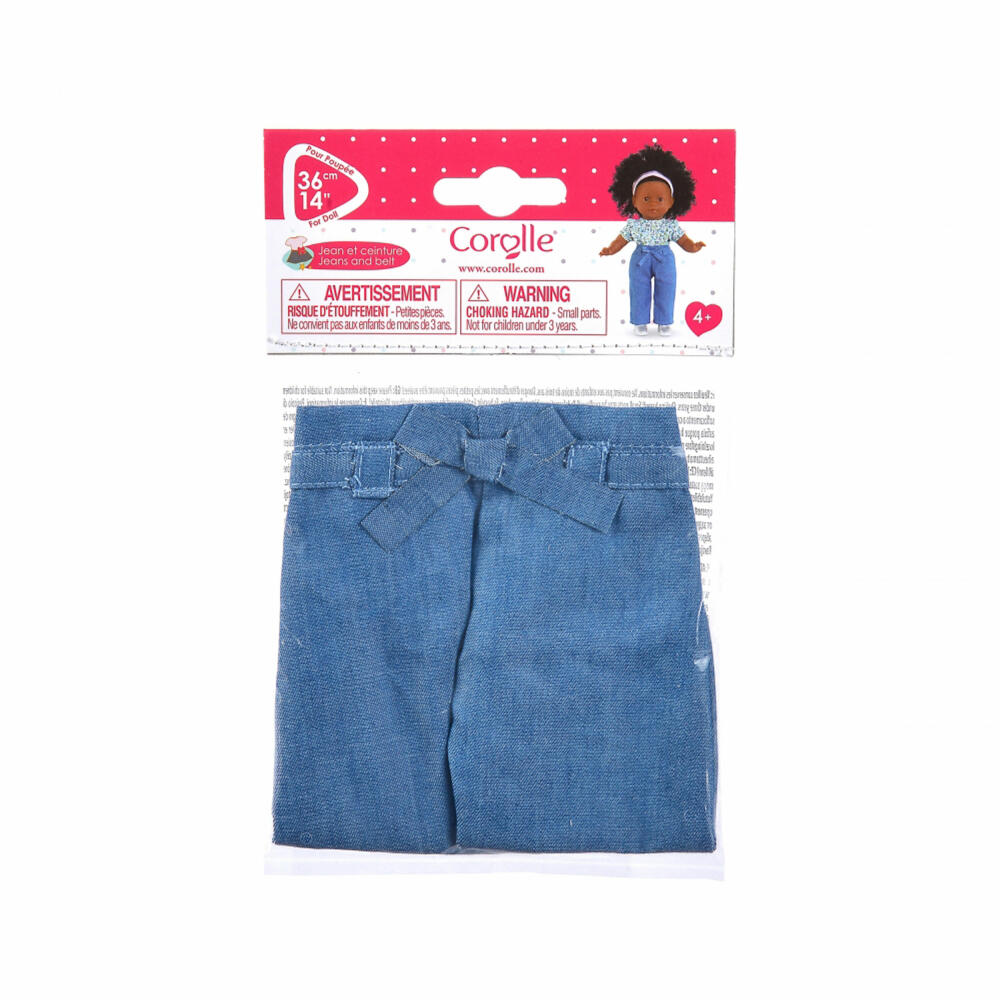 Corolle MC Jeans und Gürtel, Puppenkleidung, Hose, Puppe, für 36cm Ma Corolle Ankleidepuppen, 9000212170