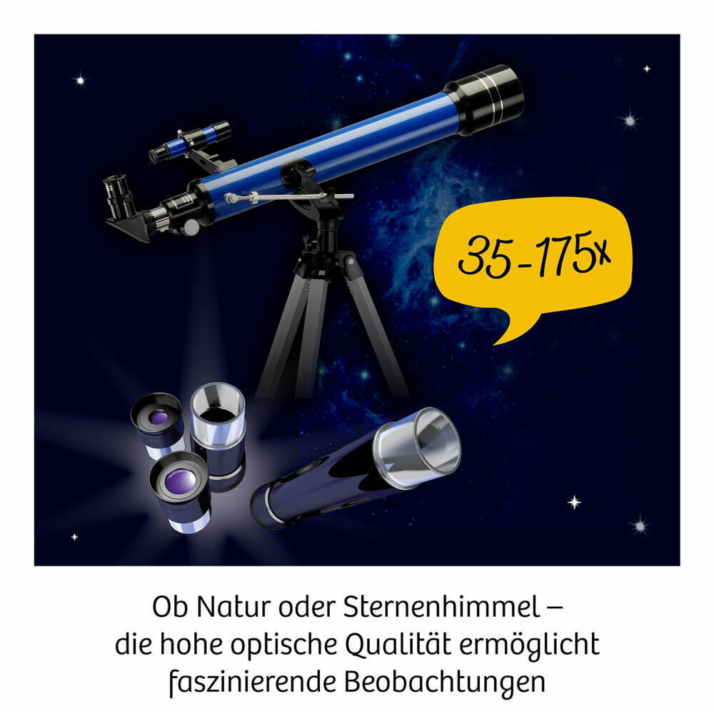 KOSMOS Astro Teleskop, Refraktor-Teleskop, Sucherfernrohr, Kinder, Sternbeobachtung, 675158