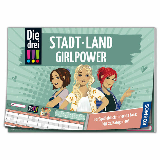 KOSMOS Die drei !!! Stadt Land Girlpower, Wissensspiel, Gesellschaftsspiel, ab 8 Jahren, 684594