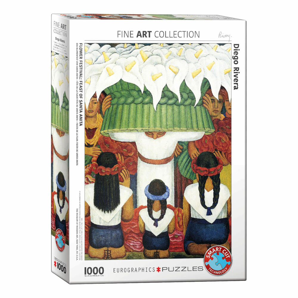 Eurographics Puzzle Blumenfest, Fest der Santa Anita von Diego Rivera, 1000 Teile, 68 x 48 cm, 6000-0798