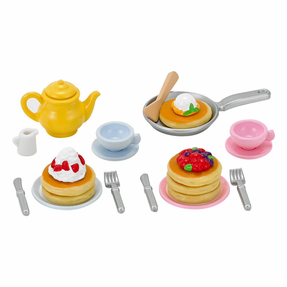 Sylvanian Families Pfannkuchenset Pfannkuchen, Frühstückspfannkuchen, Besteck, Zubehör, Möbel, 5225