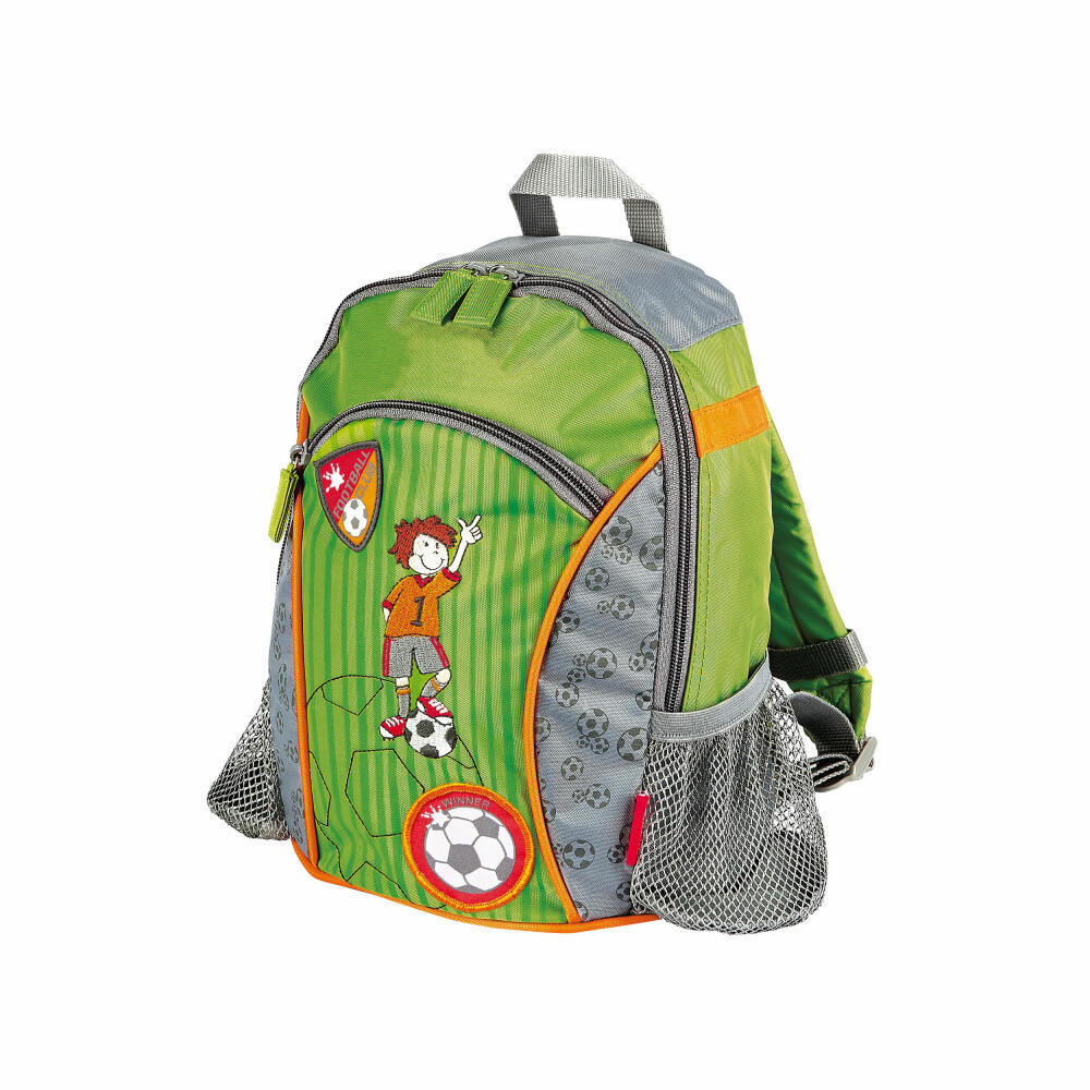 sigikid Rucksack Klein Kily Keeper, Kinderrucksack, Jungenrucksack, Kinder Tasche, Junge, Nylon, Fußball / Grün, 2.3 L, 23769