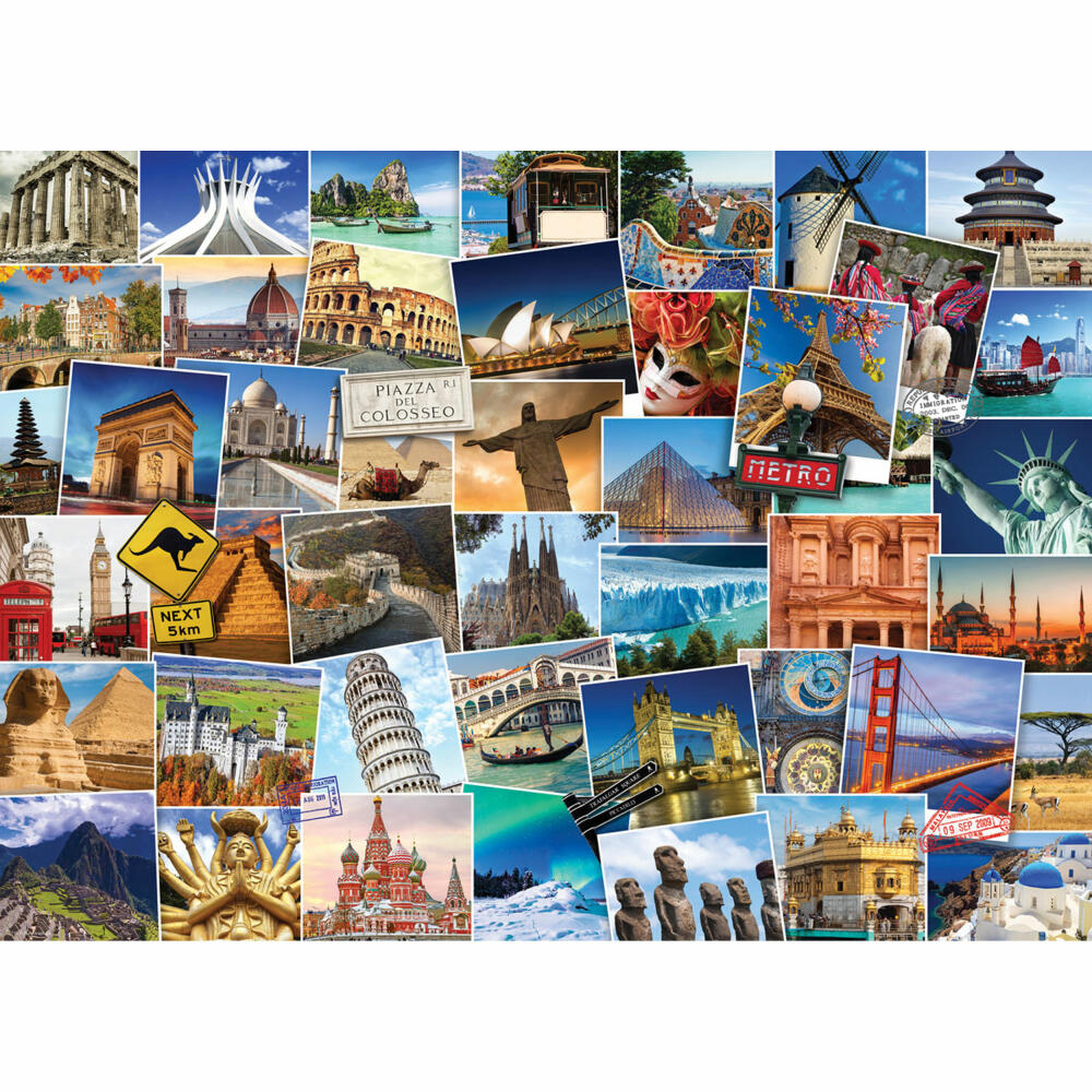 Eurographics Puzzle Globetrotter Welt, Sehenswürdigkeiten, 1000 Teile, 68 x 48 cm, 6000-0751